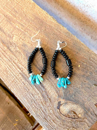 RTS ★ Onyx Splash Beaded Earring + Necklace Set