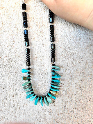 RTS ★ Onyx Splash Beaded Earring + Necklace Set