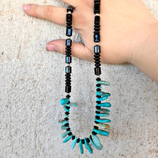 RTS ★ Onyx Splash Beaded Earring + Necklace Set