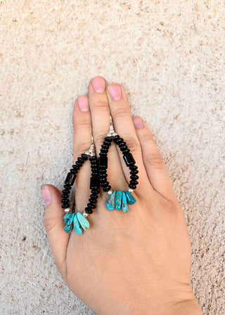 RTS ★ Onyx Splash Beaded Earring + Necklace Set