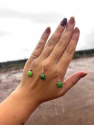 RTS ★ Less Is More Square Necklace ★ Green Turquoise