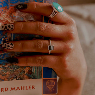 RTS ★ Square Lined Up Black Ring