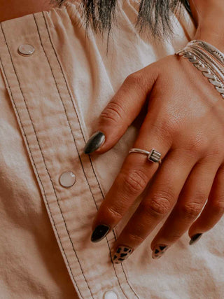 RTS ★ Square Lined Up Black Ring