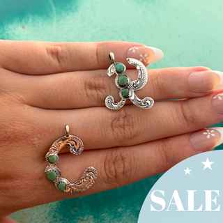 RTS ★ Ride Or Die Initial Necklace ★ Green Turquoise