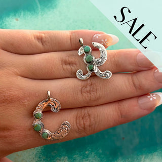 RTS ★ Ride Or Die Initial Necklace ★ Green Turquoise