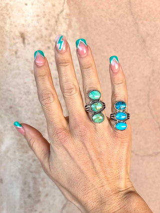 RTS ★ Sunset Trio Ring ★ Turquoise