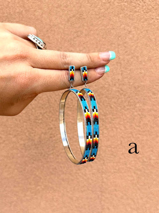 RTS ★ Large Beaded Hoop Earrings