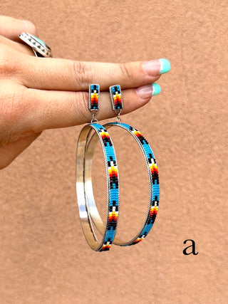 RTS ★ Large Beaded Hoop Earrings