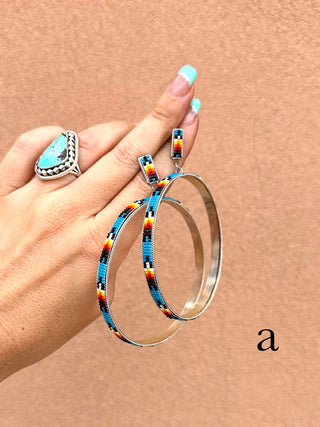 RTS ★ Large Beaded Hoop Earrings