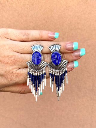 RTS ★ Beaded Artisan Lapis Earrings