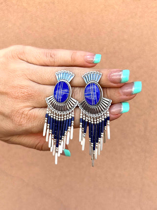 RTS ★ Beaded Artisan Lapis Earrings