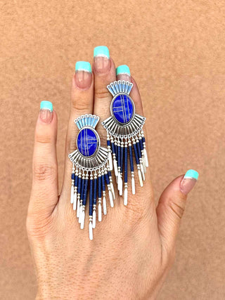 RTS ★ Beaded Artisan Lapis Earrings