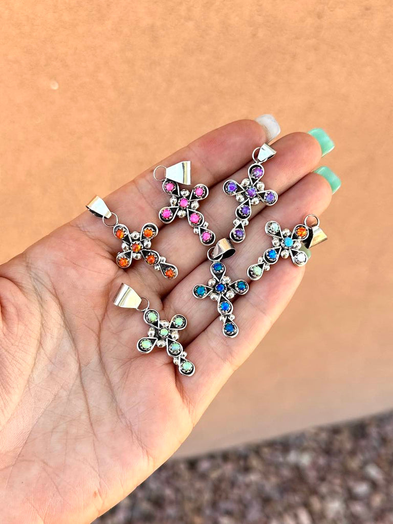 RTS ★ CHERISH CROSS NECKLACE ★ FAUX OPAL