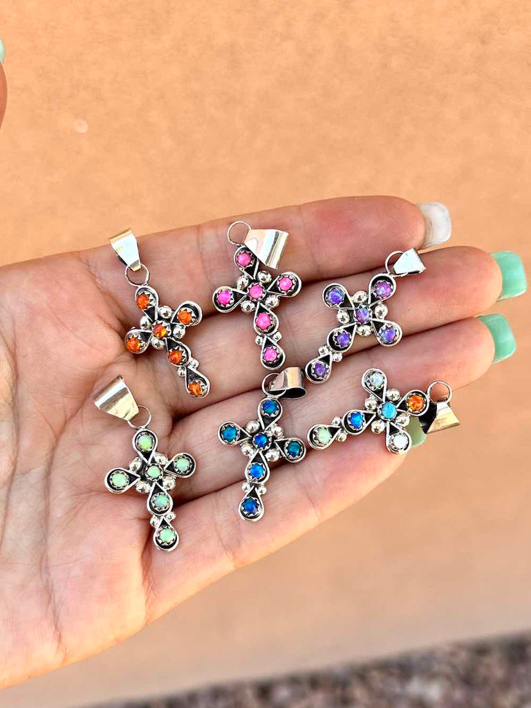 RTS ★ CHERISH CROSS NECKLACE ★ FAUX OPAL