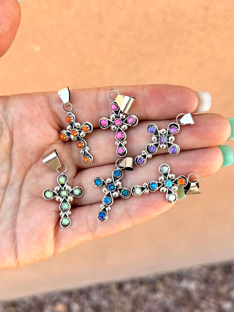 RTS ★ CHERISH CROSS NECKLACE ★ FAUX OPAL