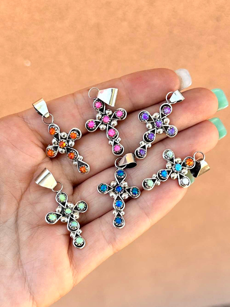 RTS ★ CHERISH CROSS NECKLACE ★ FAUX OPAL