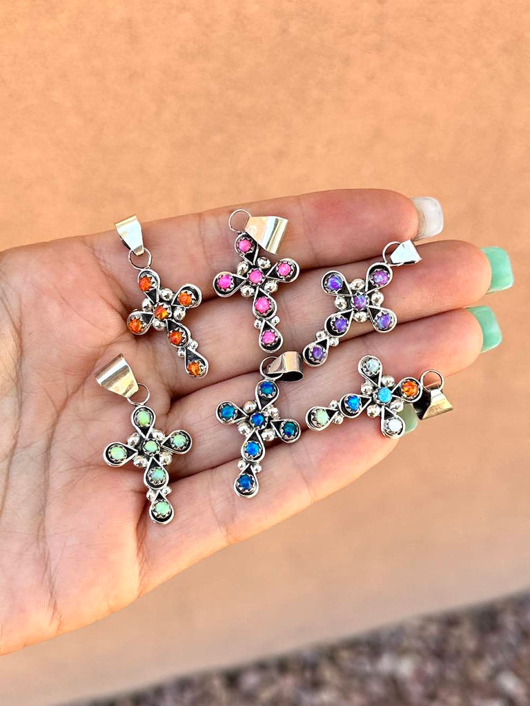 RTS ★ CHERISH CROSS NECKLACE ★ FAUX OPAL
