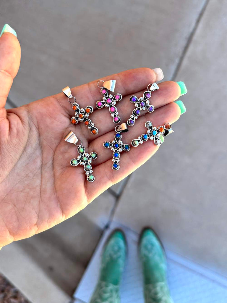 RTS ★ CHERISH CROSS NECKLACE ★ FAUX OPAL