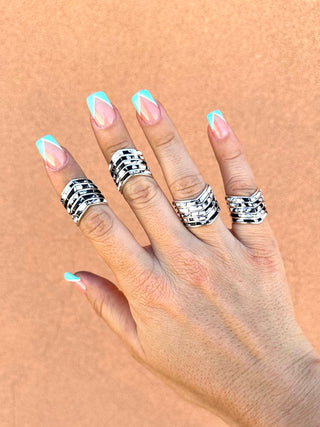 RTS ★ White Buffalo Five Chevron Cuff Ring