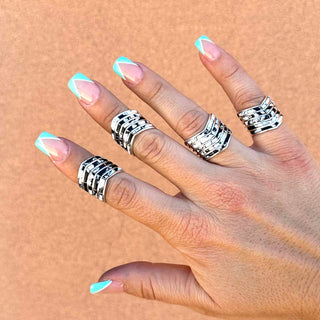 RTS ★ White Buffalo Five Chevron Cuff Ring