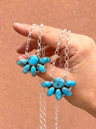 RTS ★ Navajo Half Cluster  Necklace ★ Turquoise