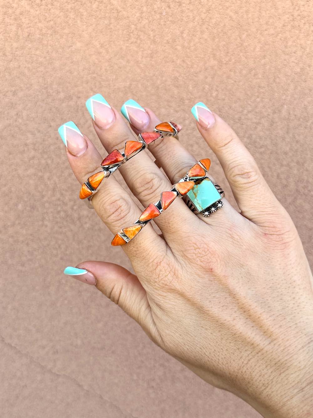 RTS ☆ Lucky 7 Stone Cuff ☆ Spiny Oyster – Turquoise Tuesday