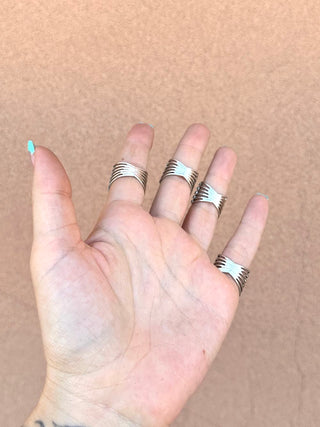 RTS ★ Turquoise Five Chevron Cuff Ring