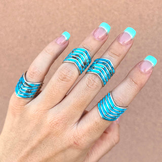 RTS ★ Turquoise Five Chevron Cuff Ring