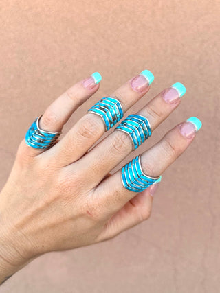 RTS ★ Turquoise Five Chevron Cuff Ring
