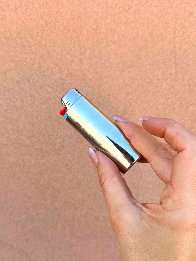 Silver Metal Bic Lighter Case