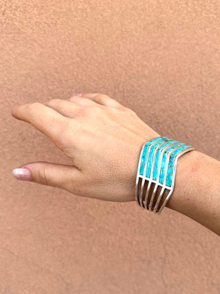 RTS ★ Turquoise Five Chevron Cuff