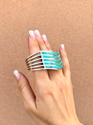RTS ★ Turquoise Five Chevron Cuff