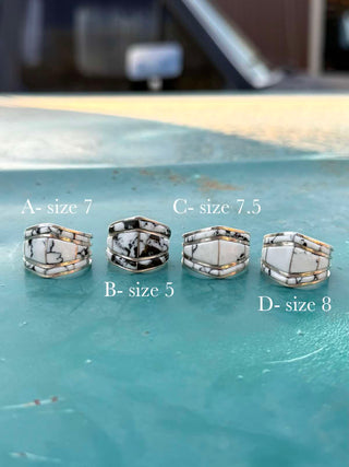 RTS ★ White Buffalo Inlay Cuff Ring