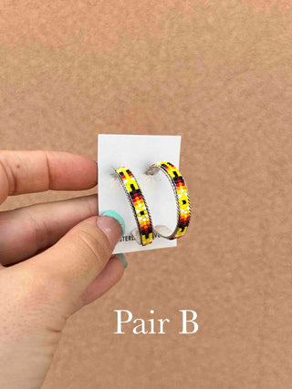 RTS ★ Medium Beaded Hoop Earrings