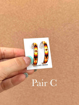 RTS ★ Medium Beaded Hoop Earrings