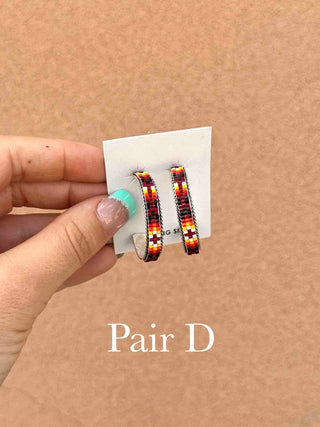 RTS ★ Medium Beaded Hoop Earrings