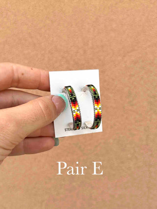 RTS ★ Medium Beaded Hoop Earrings