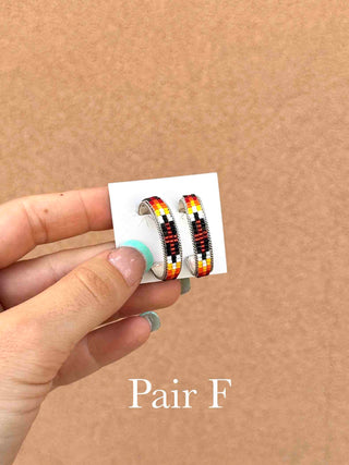 RTS ★ Medium Beaded Hoop Earrings