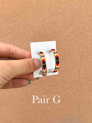 RTS ★ Medium Beaded Hoop Earrings