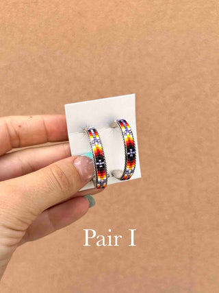 RTS ★ Medium Beaded Hoop Earrings