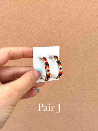 RTS ★ Medium Beaded Hoop Earrings