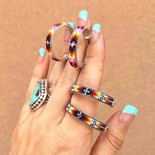 RTS ★ Medium Beaded Hoop Earrings