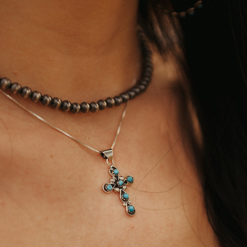 RTS ★ CHERISH CROSS NECKLACE ★ FAUX OPAL