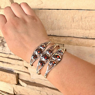 RTS ★ Red Coral Mama Bear Triple Paw Cuff