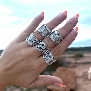 RTS ★ 5 Row White Buffalo Cuff Ring