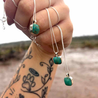 RTS ★ Less Is More Square Necklace ★ Blue Turquoise
