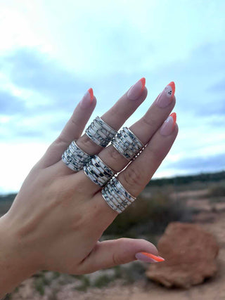 RTS ★ 5 Row White Buffalo Cuff Ring
