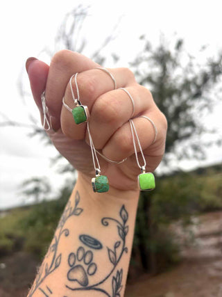 RTS ★ Less Is More Square Necklace ★ Green Turquoise