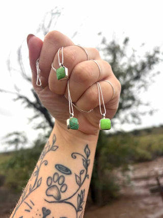 RTS ★ Less Is More Square Necklace ★ Green Turquoise