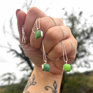 RTS ★ Less Is More Square Necklace ★ Green Turquoise
